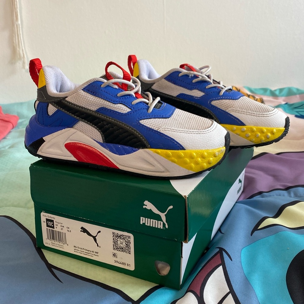 Puma  white-royal sapphire kids shoes